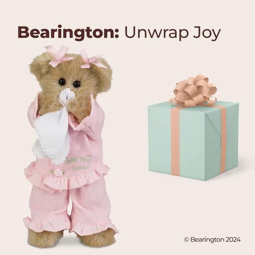 Vista 5 de Oso de peluche Bearington Sicky Vicky, regalo de "que te mejores pronto" para niños, de 25.4 cm después de una cirugía para niños con pies