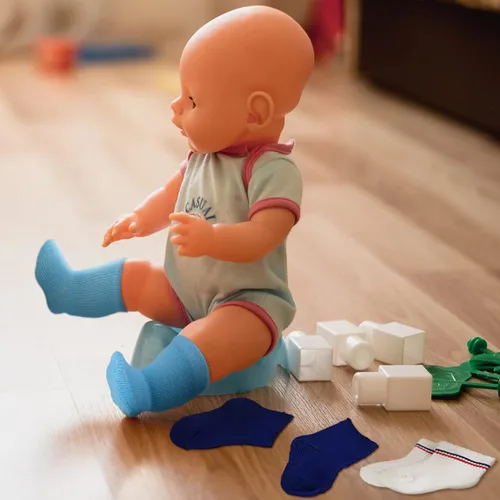 Vista 6 de Zhanmai 9 pares de mini calcetines de muñeca accesorios para muñecas estadounidenses de 18 pulgadas, ropa para accesorios multicolor (simple)
