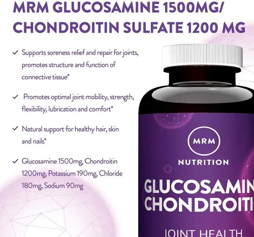 Vista 6 de MRM - Glucosamina 1500mg/sulfato de condroitina 1200 mg 90 cápsulas Triple Strength Support Supplement for Cartilage Health, Mobility, and Adult
