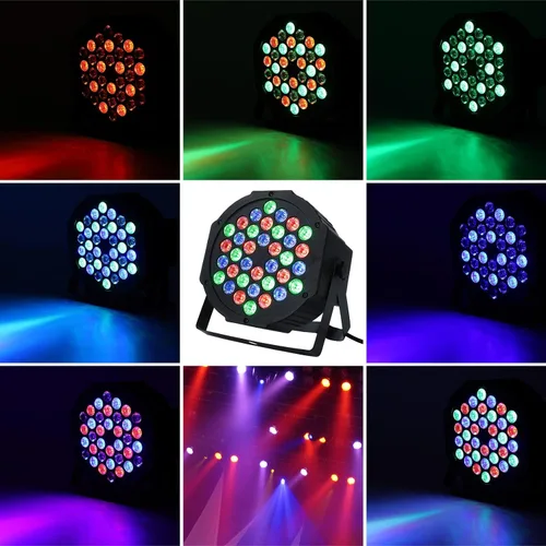 Vista 5 de Luces de DJ, 1 paquete de 36 luces LED par luces de escenario con control remoto activado por sonido y control DMX, luces de iluminación