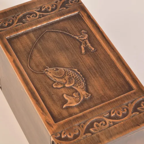 Vista 3 de Urna grabada de madera hecha a mano para cenizas humanas, 250 libras, para adultos, macho, hembra, bolsa de satén, caja de urnas de cremación