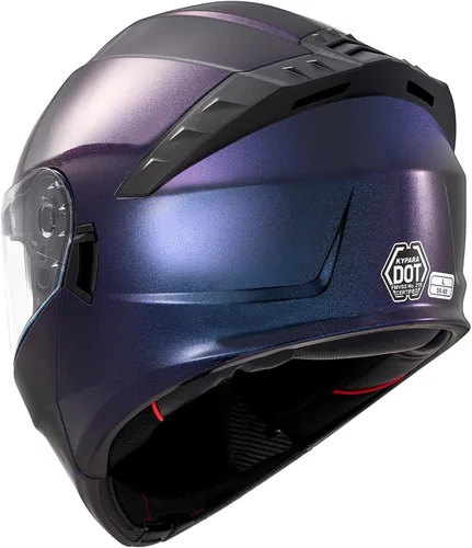 Vista 19 de KYPARA Casco modular de doble visera abatible de cara completa para motocicleta con certificación DOT de impresionismo