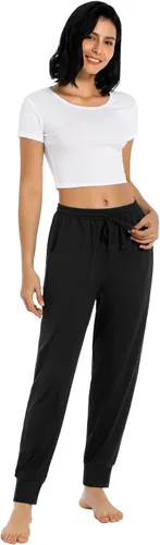Vista 6 de OLIKEME Pantalones deportivos de yoga para mujer, cintura alta, con cordón, casuales, ligeros, de secado rápido, pantalones de entrenamiento