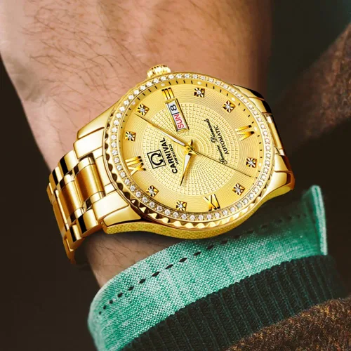 Vista 3 de TEINTOP Carnival - Reloj mecánico automático para hombre y mujer, juego de 2