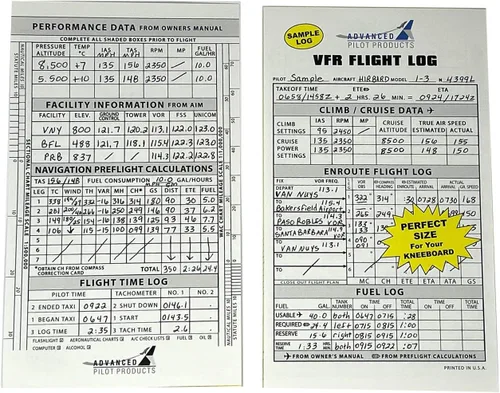 Vista 2 de Advanced Pilot Products Almohadilla de registro de vuelo VFR