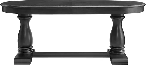 Vista 9 de WILLIAMSPACE Mesa de comedor extensible de madera de 94 pulgadas para 6 a 8 pulgadas, mesa de cocina ovalada rústica rústica con patas de madera