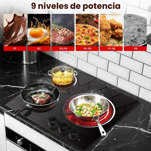 Vista 5 de Estufa eléctrica de 24 pulgadas - 5700 W 3 quemadores con perilla Conrol