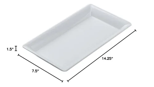 Vista 3 de American Metalcraft MEL19 Bandeja rectangular de melamina de la colección Endurance, 14-1/4-pulgadas, color blanco