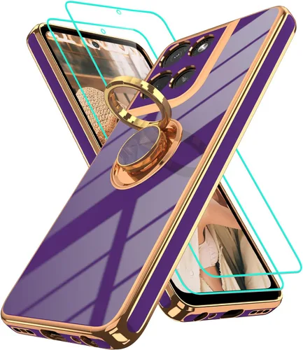 Vista 318 de Funda para Motorola Moto G 5G 2024: Funda Moto G Play 5G 2024 con 2 piezas de protectores de pantalla, soporte de anillo de rotación de 360°