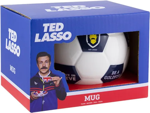 Vista 2 de Paladone Ted Lasso - Taza con forma de fútbol, con licencia oficial de Ted Lasso Merchandise Fútbol o taza de café de fútbol