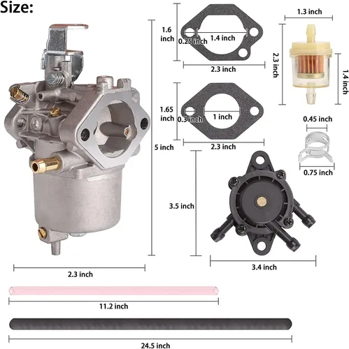 Vista 5 de 10L0L Carburador de golf Kit de bomba de combustible para 1998-UP Club Car DS Precedent Turf Carryall FE290 Kawasaki Motores Carb 101805601