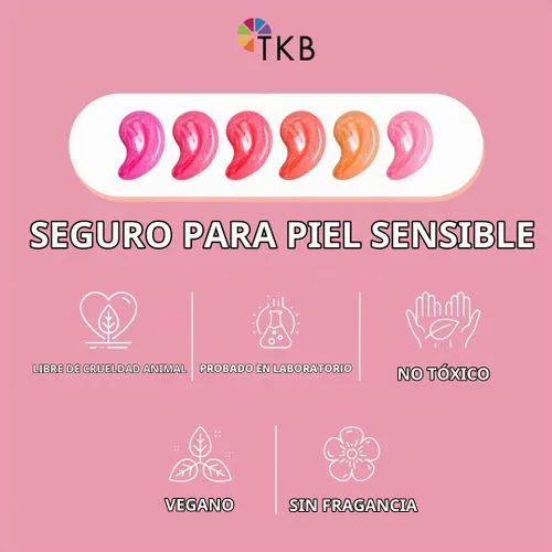 Vista 5 de Base para brillo de labios TKB (Flexagel M) Hidratante, alto brillo, cristalina, vegana y libre de crueldad Fabricada en Estados Unidos.