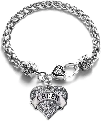 Vista 13 de Pulsera de plata con dije de corazón pavé con joyas de circonita cúbica