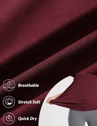 Vista 5 de BALEAF Women's Short Sleeve Running Shirts Athletic Lightweight Quick Dry Workout Training Yoga Crewneck Tops