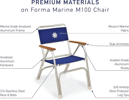 Vista 4 de Silla de barco cubierta gris plegable muebles de teca de aluminio marino M100G