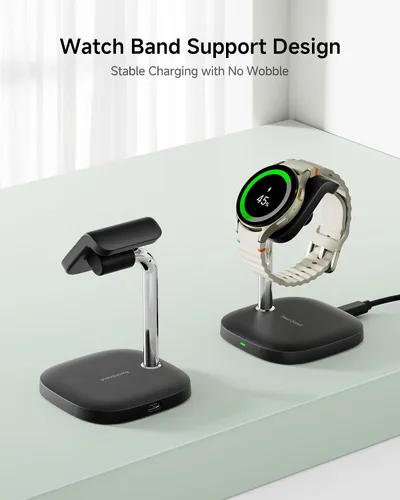 Vista 3 de Base de carga SwanScout para Samsung Galaxy Watch 8/8 Classic/Ultra (2025)/7/Ultra/FE/6/6 Classic/5/5 Pro/4/3/Active 2/Active, SwanScout 505S