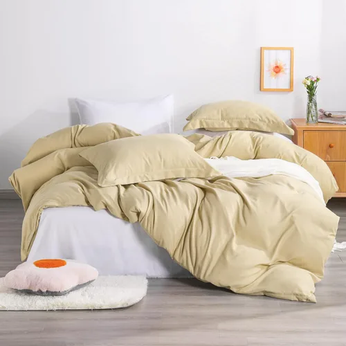 Vista 17 de NTBAY juego de funda de edredón para cama individual, 1 funda de edredón y 1 funda de almohada, funda de edredón suave de microfibra cepillada