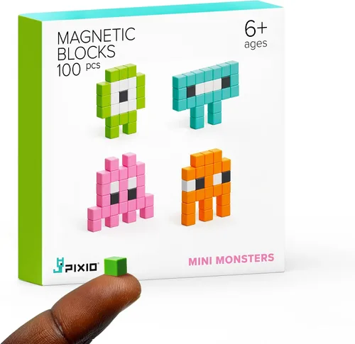 Vista 12 de PIXIO Mini Safari - Bloques magnéticos Juguetes de construcción en Pixel Art Style - Artes y manualidades Juguetes para niños - Bloques