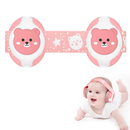 Vista 9 de Orejeras para bebé, Auriculares para bebés con cancelación de ruido, protección auditiva infantil con diadema ajustable, auriculares para bebés a