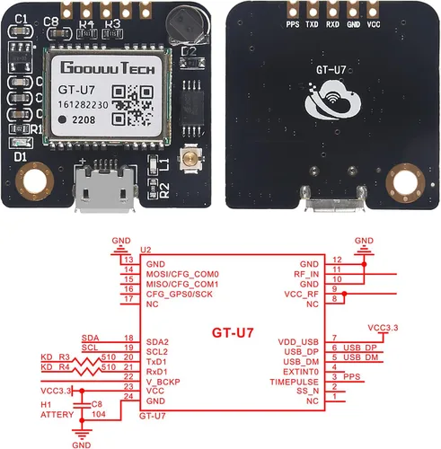 Vista 4 de Alinan 3pcs GT-U7 Módulo GPS Navegación Satélite Posicionamiento GPS Receptor Compatible con NEO-6M 51 MCU STM32 Posicionamiento de Alta Precisión