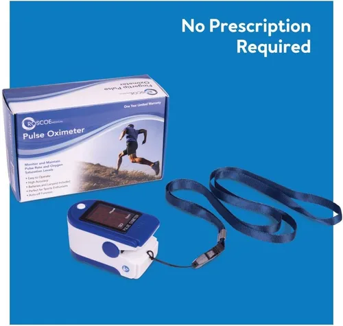 Vista 7 de Roscoe Medical Monitor de saturación de oxígeno con oxímetro de pulso de dedo, monitor o2 de pulso de buey para pediátricos y adultos, solo uso