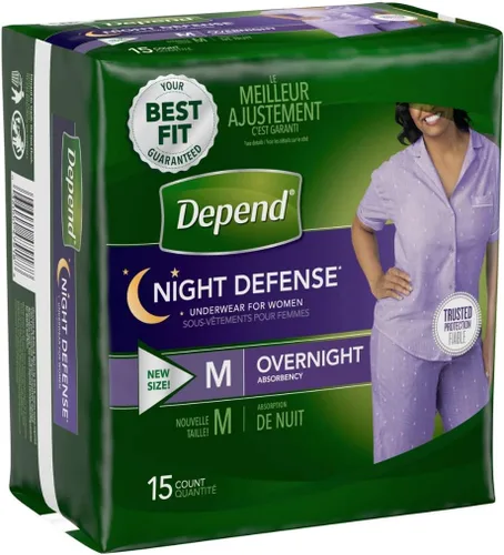 Vista 4 de Medium Overnight Depends Women - Ropa interior para incontinencia de defensa nocturna, color morado