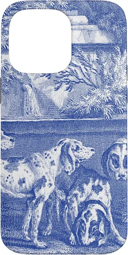 Vista 21 de Vintage Blue French Toile Hound Dogs Case for iPhone 16