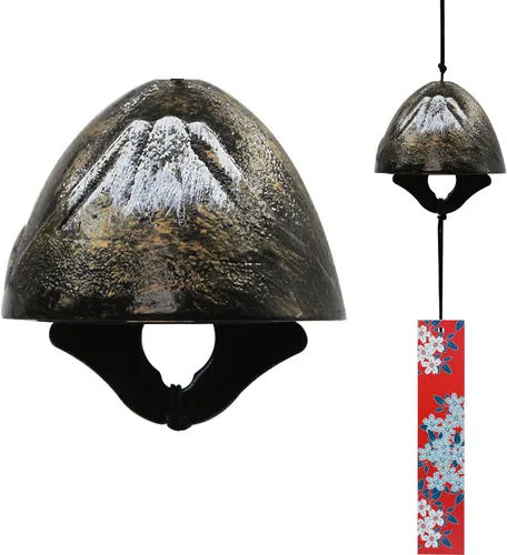 Vista 8 de Carillón de viento japonés de hierro fundido para exteriores, adorno para jardín, patio y balcón, decoración de campana de viento de metal colgante