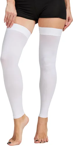 Vista 11 de TOFLY® Medias de compresión altas hasta el muslo sin pies para mujeres y hombres, 1 par, opaco, manguera de soporte de 15-20 mmHg de compresión