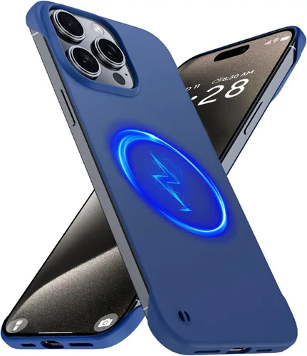 Vista 17 de GRECAZO Funda magnética delgada para iPhone 15 Plus de 6.7 pulgadas (2023), ultrafina, ligera, duradera, sin marco, mate, rígida, MagSafe con anillo