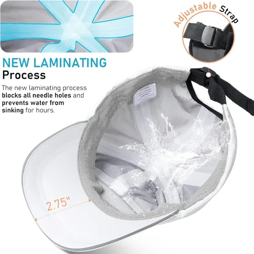 Vista 44 de Gorra de béisbol impermeable para hombre, sombrero de lluvia plegable para correr al aire libre, sombrero de pesca solar