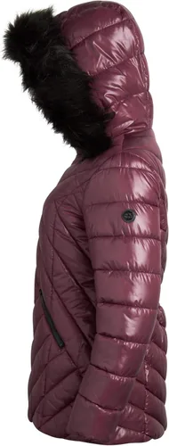 Vista 6 de Jessica Simpson Abrigo para mujer Chaqueta acolchada con forro de sherpa capucha con ribete de piel