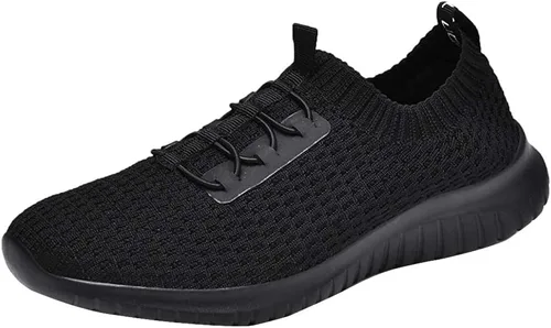 Vista 16 de TIOSEBON - Zapatos de caminar sin cordones para mujer, ligeros, casuales, para correr A/Todo Blanco