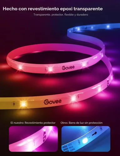 Vista 6 de Govee - Tira de luces LED RGBIC de 16.4 pies, funciona con Alexa y Google Assistant APP WIFI Control, DIY Segmented Color, 64 Scene Modes,16