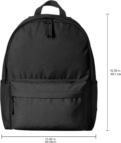 Vista 6 de Amazon Basics Mochila para escuela, estudio, viajes, diseño clásico duradero, bolsa de libros, color negro
