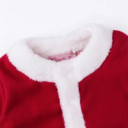 Vista 5 de OLLULL Disfraces de Papá Noel para bebé, 4 piezas, unisex, trajes de Navidad para niñas (2-6 meses)