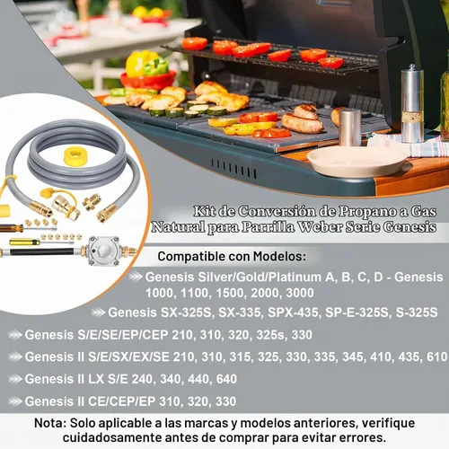 Vista 4 de Kit de conversión de propano a gas natural para parrilla Weber Genesis Series