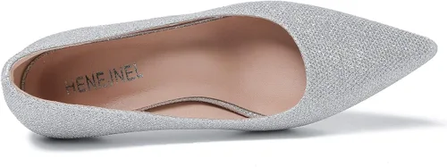 Vista 6 de Zapatos de vestir de tacón bajo para mujer, tacones cerrados y puntiagudos para boda, oficina, fiesta de noche (no apto para pies anchos)