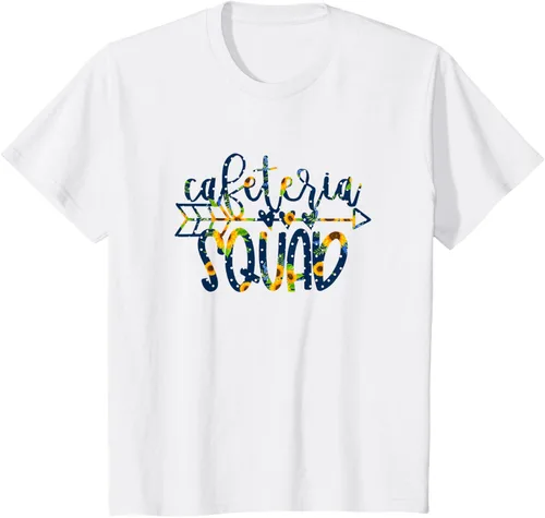Vista 5 de Cafeteria Squad - Camiseta de vuelta a clases con girasoles en grupo, Blanco, S