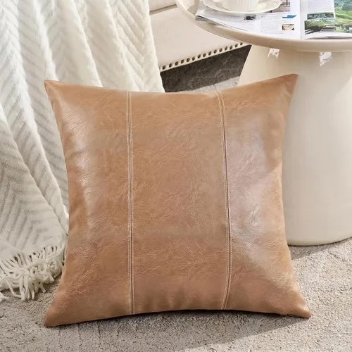 Vista 8 de Fancy Homi - Paquete de 2 fundas de almohada decorativas negras estilo boho de cuero sintético de 16 x 16 pulgadas para sala de estar, sofá, cama