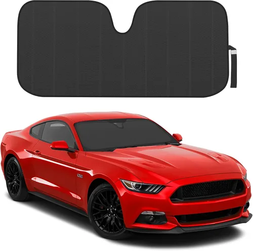 Vista 8 de Motor Trend Parasol para parabrisas para automóvil, camión y SUV, negro - Parasol plegable para ventana delantera, protección contra el calor