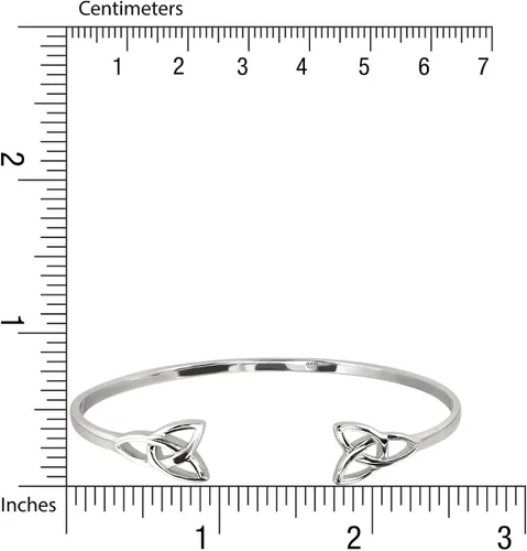 Vista 3 de WithLoveSilver - Pulsera de plata de ley 925 con 2 nudos celtas de triquetra