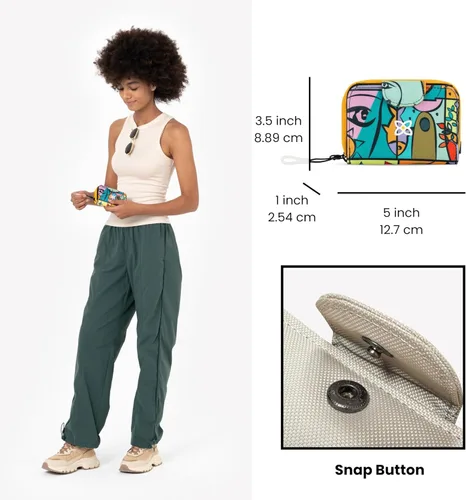 Vista 35 de Sherpani Barcelona, pequeña cartera de nailon plegable con bolsillo con cremallera para mujer, bolsa de viaje, protección RFID