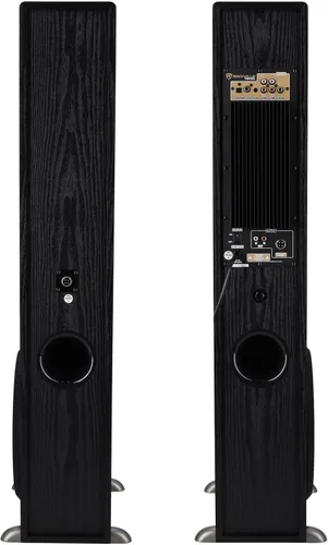 Vista 5 de Rockville TM150B - Sistema de altavoces de torre de cine en casa, negro, 1000 W, subwoofers de 10 pulgadas, Bluetooth, reproducción USB/SD, radio
