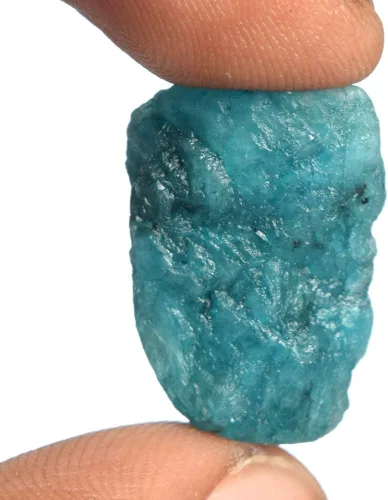 Vista 4 de GEMHUB Rare Raw Blue Aquamarine Tunk 27.00 ct Certificado Natural Crudo Azul Aguamarina Cristal Curativo para Joyería DT-329, Gema, Brasil