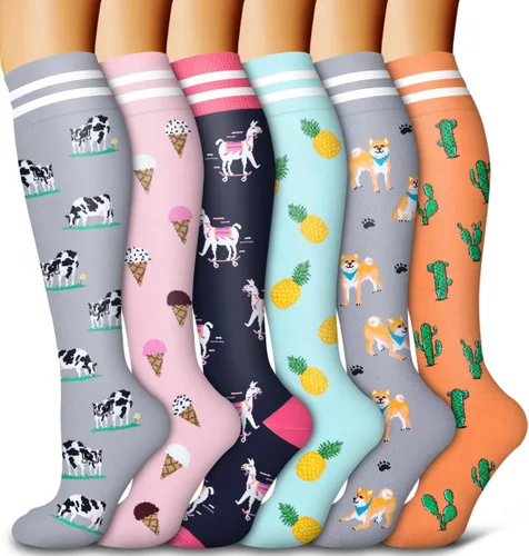 Vista 169 de 6 Pack Copper Compression Socks for Women and Men Circulation-Best Support for Medical, Running,Nursing,Athletic
