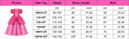 Vista 5 de DOCHEER Vestido de princesa melocotón para niñas pequeñas, disfraz para Halloween, fiesta de cumpleaños, traje rosa