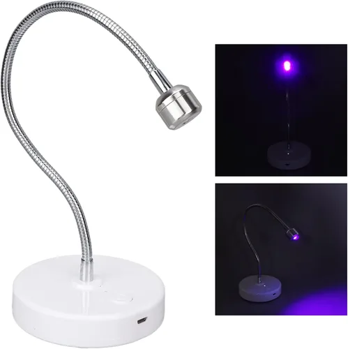 Vista 5 de Lámpara de uñas LED UV, secadora de uñas profesional USB de 3 W con cuello de cisne giratorio de 360°, lámpara de curado de esmalte de uñas de gel