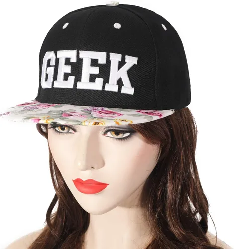Vista 2 de ZLYC - Gorra de béisbol para mujer con impresión Tropical Floral neón con palabra Bordada - Snapback