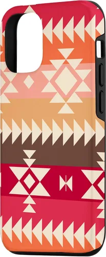 Vista 2 de Funda con diseño azteca navajo para iPhone 14, color marrón occidental, rojo, naranja, rosa